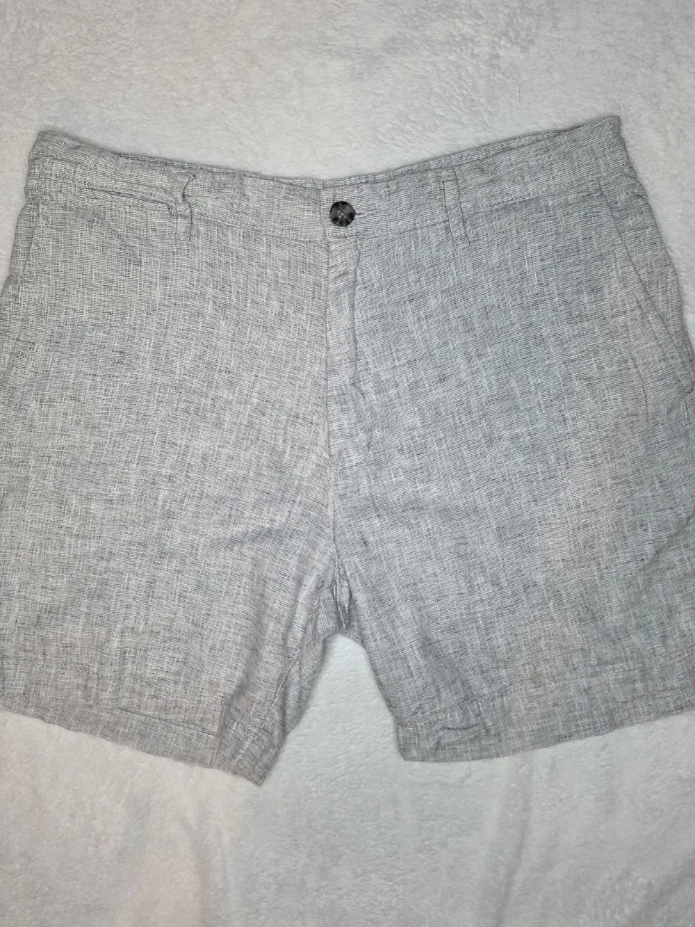 Goodfellow & Co Light Gray Flat-Front Linen-Blend Shorts